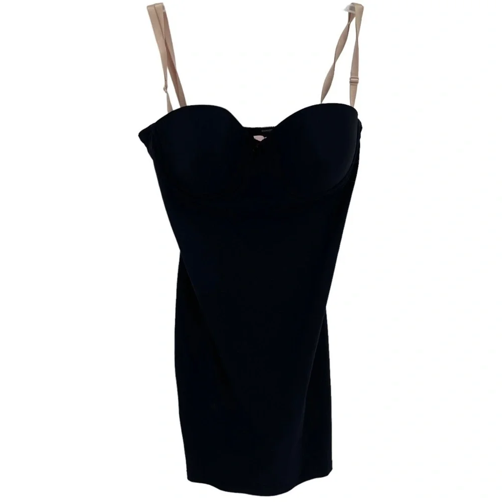 Victoria's Secret Body Shaper slip dress Size 36B Shapewear Black underwire